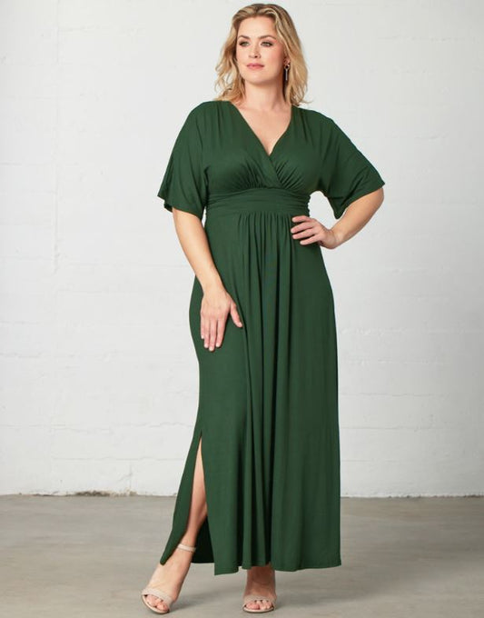 Kiyonna - Vienna Maxi Dress - Matcha Green Tea - Plus Size