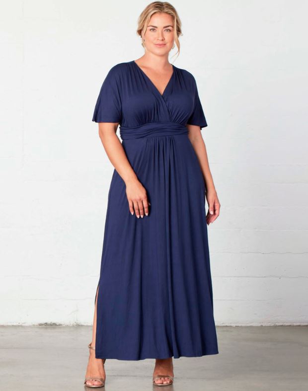 Kiyonna - Vienna Maxi Dress - Nouveau Navy - Plus Size
