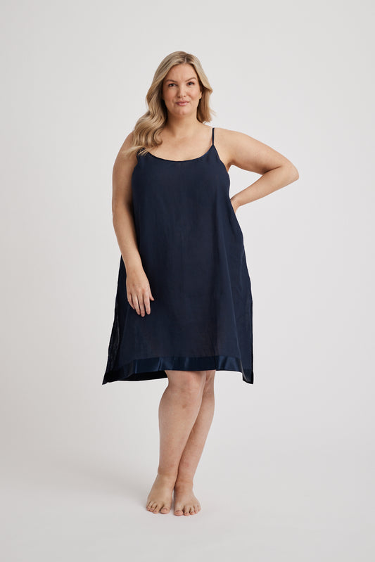Hank & Hera - Renae - Slip Nightdress - Short - Navy