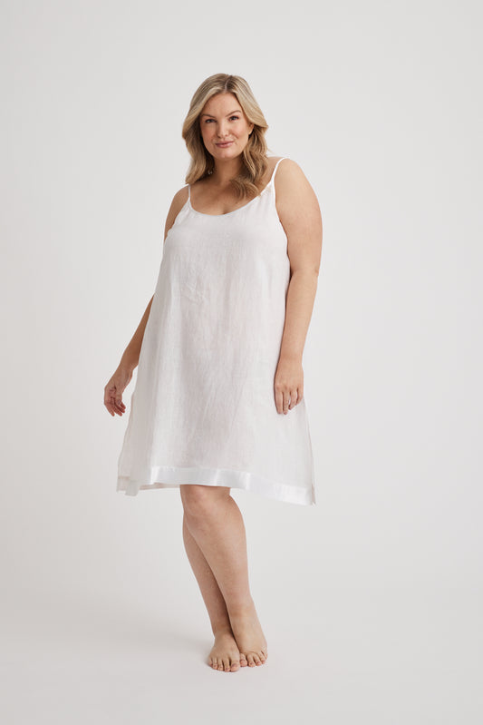 Hank & Hera - Renae - Slip Nightdress - Short - White