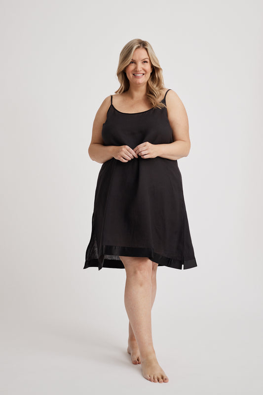 Hank & Hera - Renae - Slip Nightdress - Short - Black