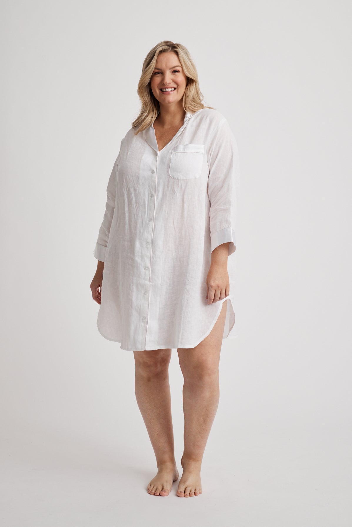 Hank & Hera - Melanie - Shirt Nightdress - White
