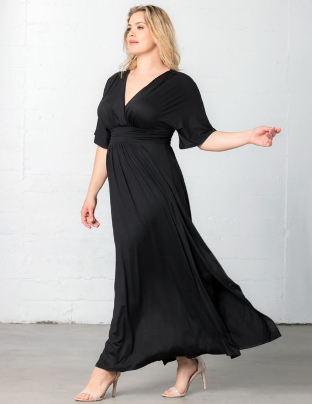 Kiyonna - Vienna Maxi Dress - Black Noir - Plus Size