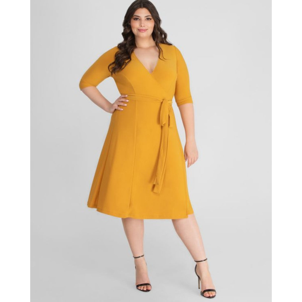 Kiyonna - Essential Wrap Dress - Tuscan Sun - Plus Size