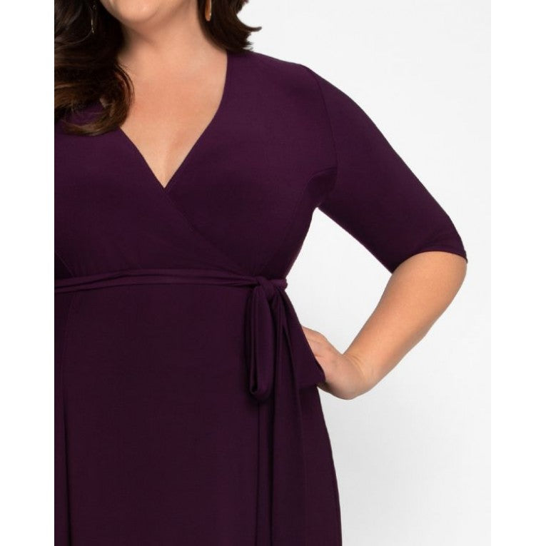 Kiyonna - Essential Wrap Dress - Plum Passion - Plus Size
