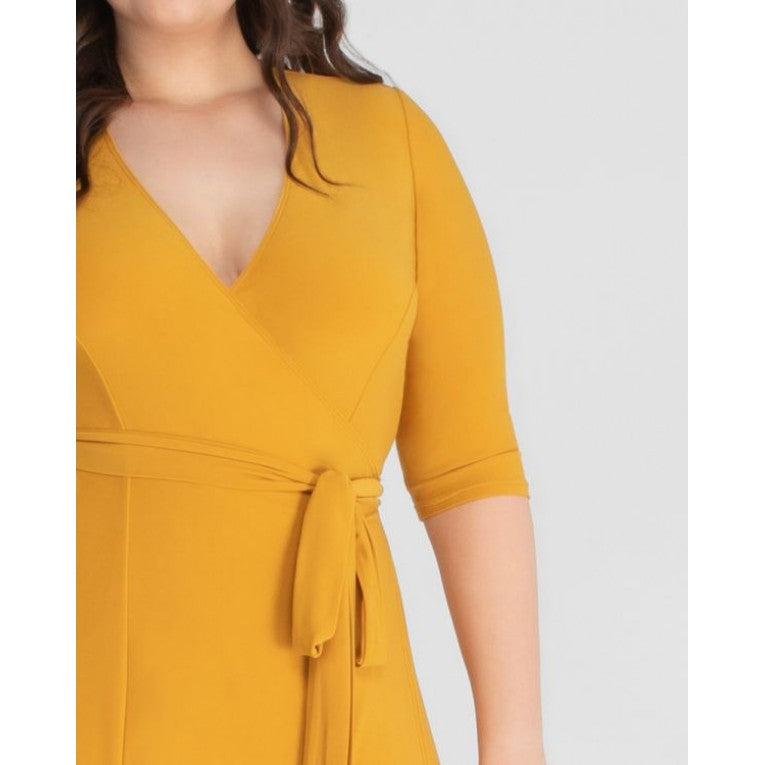 Kiyonna - Essential Wrap Dress - Tuscan Sun - Plus Size
