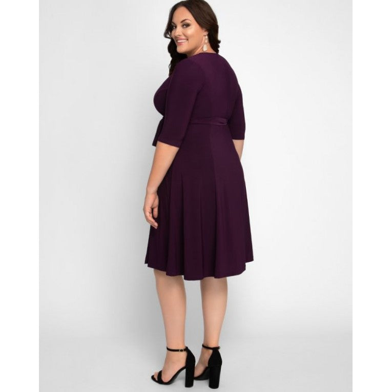 Kiyonna - Essential Wrap Dress - Plum Passion - Plus Size