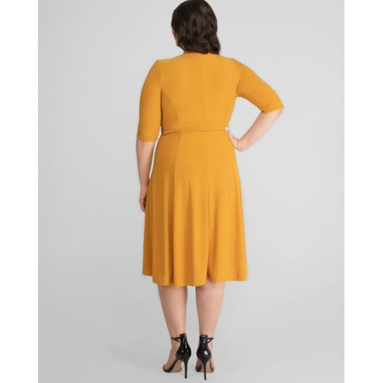 Kiyonna - Essential Wrap Dress - Tuscan Sun - Plus Size