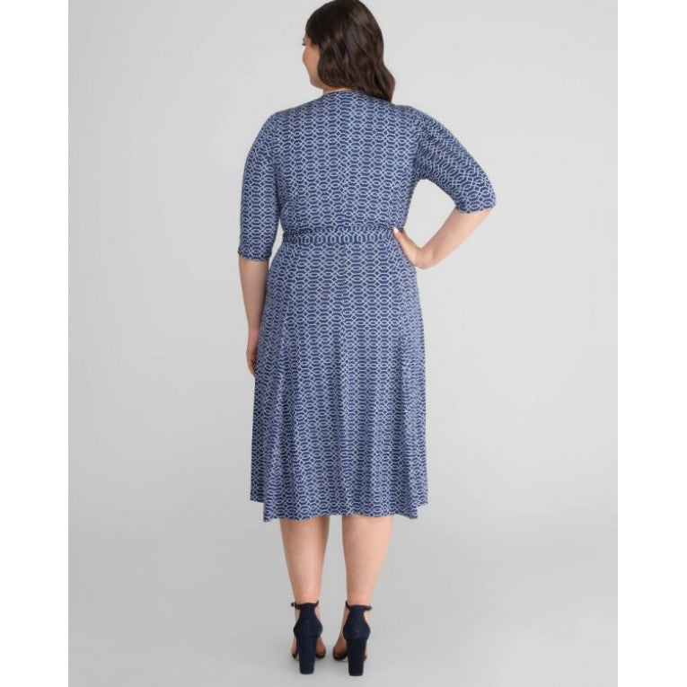 Kiyonna - Essential Wrap Dress - Nautical Rope Print - Plus Size
