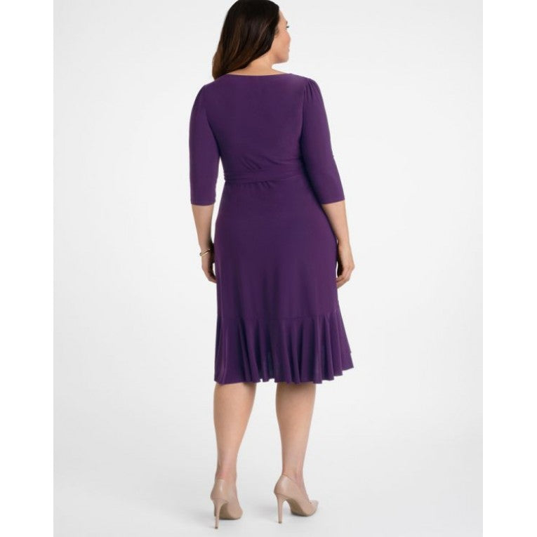 Kiyonna - Whimsy Wrap Dress - Plum Passion - Plus Size