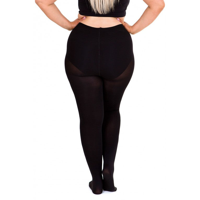 Sonsee - Opaque 100 Denier Full Tights (Black) - Plus Size
