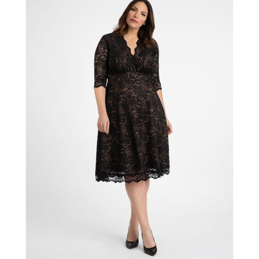 Kiyonna - Mademoiselle Lace Cocktail - Onyx - Plus Size