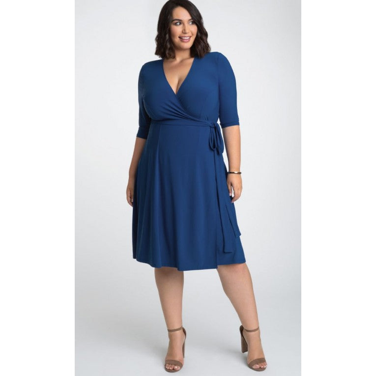 Kiyonna - Essential Wrap Dress - Royal Blue - Plus Size
