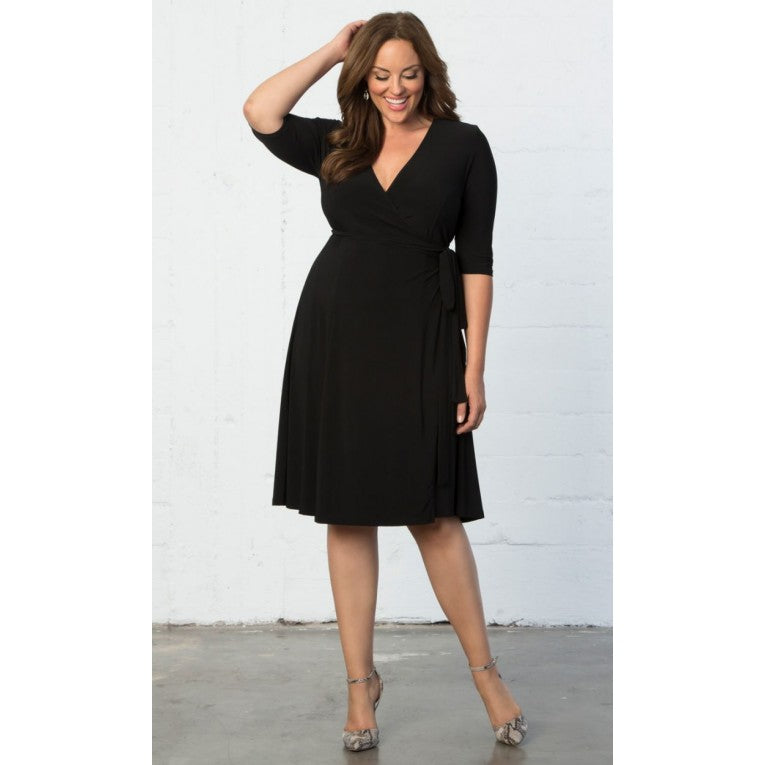 Kiyonna - Essential Wrap Dress - Black Noir - Plus Size