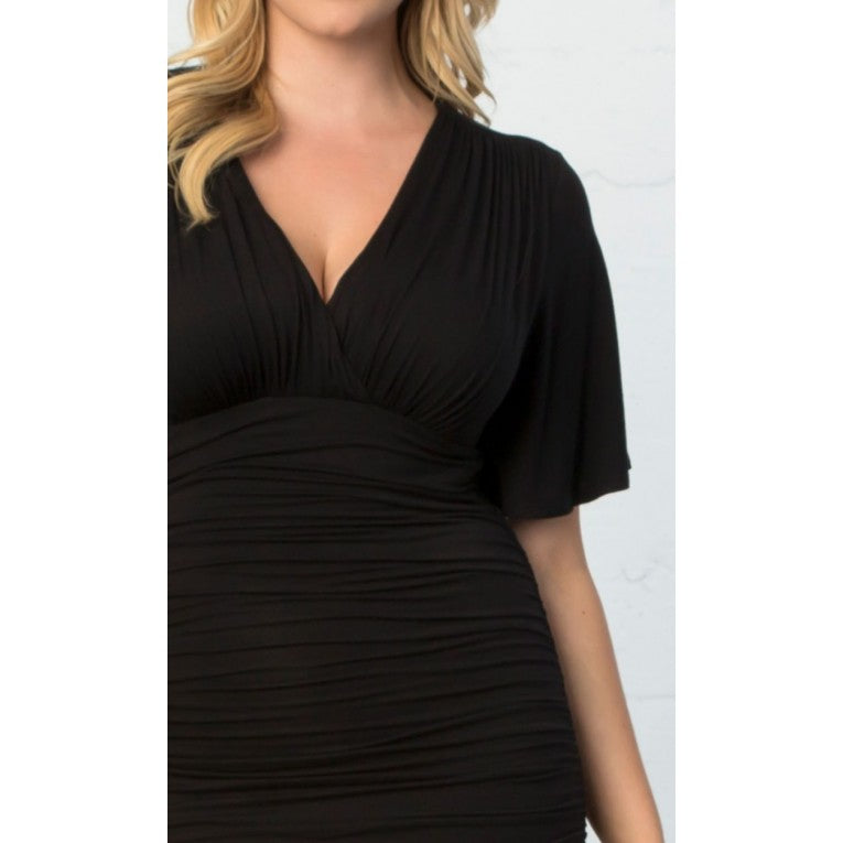 KIYONNA - RUMOR RUCHED DRESS - BLACK NOIR - PLUS SIZE