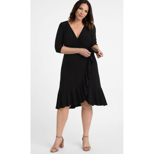 Kiyonna  - Whimsy Wrap Dress - Black Noir - Plus Size