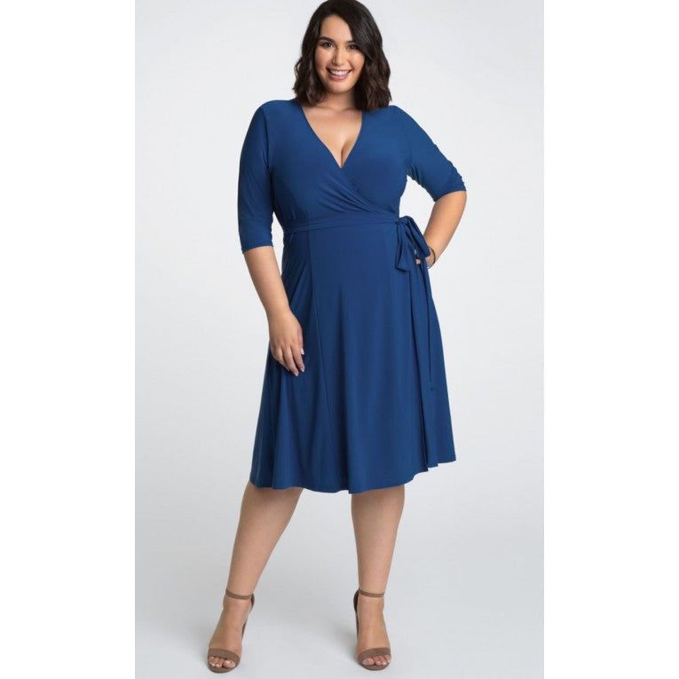 Kiyonna - Essential Wrap Dress - Royal Blue - Plus Size