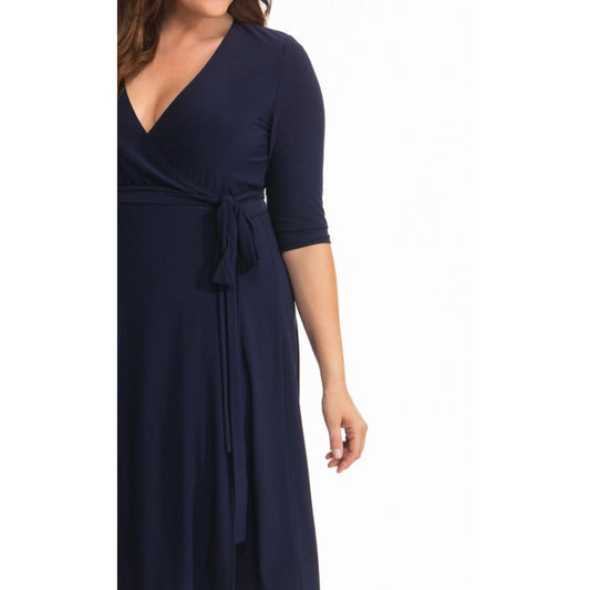 Kiyonna  - Essential Wrap Dress - Nouveau Navy - Plus Size