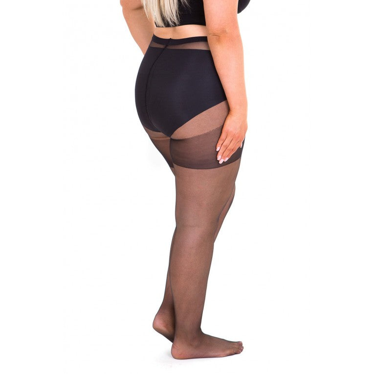 Sonsee - Sheer 20 Denier Full Tights (Black) - Plus Size