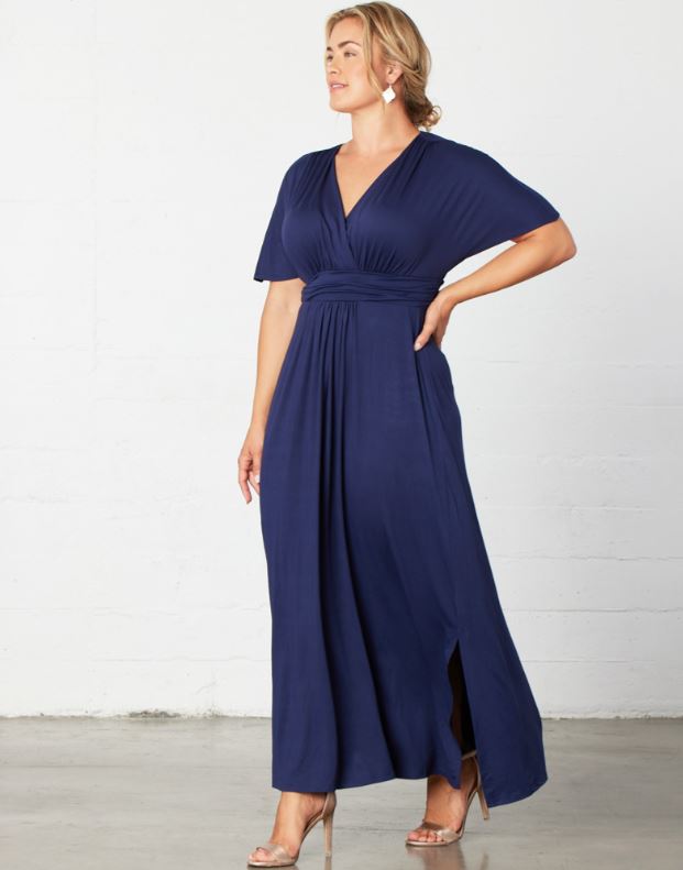 Kiyonna - Vienna Maxi Dress - Nouveau Navy - Plus Size