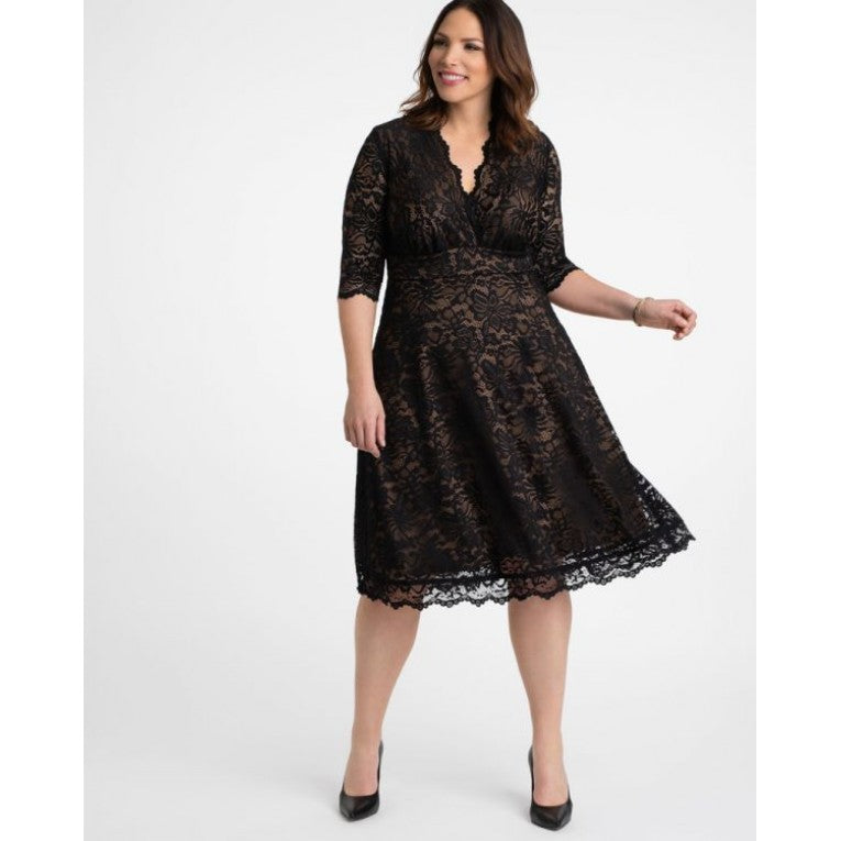 Kiyonna Mademoiselle Lace Cocktail Onyx Plus Size SISU FINN