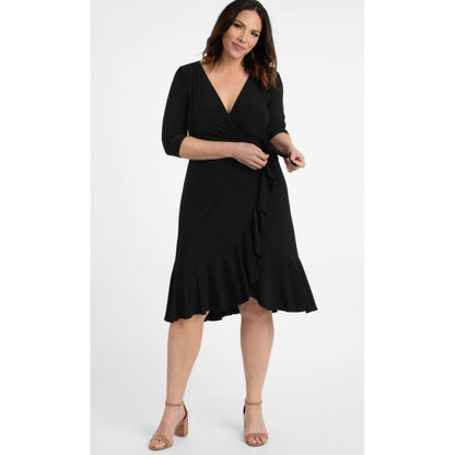 Kiyonna - Whimsy Wrap Dress - Black Noir
